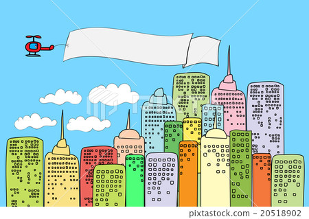 city skyscraper colorful hand draw stlye 20518902