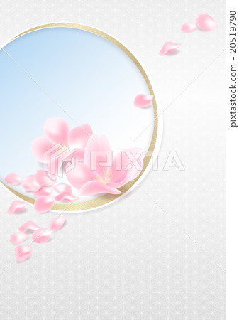 Cherry blossom petals (Japanese Pattern Background ver. / Vertical) Cherry blossom petals (Japanese Pattern Background ver. / Vertical) 20519790