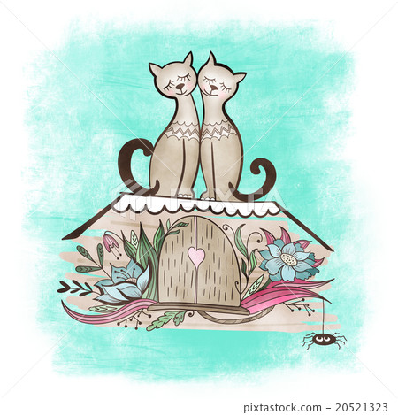 Vintage Cats in Love Vintage Cats in Love 20521323