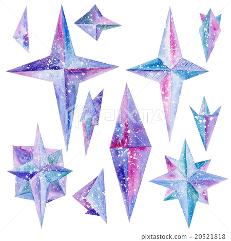 Watercolor Ice Wind Rose Crystals Design Elements Watercolor Ice Wind Rose Crystals Design Elements 20521818