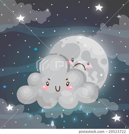 Rainy cloud and sad Moon Rainy cloud and sad Moon 20523722