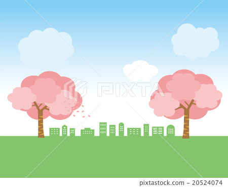 Cherry blossoms and scenery of the cityscape Cherry blossoms and scenery of the cityscape 20524074