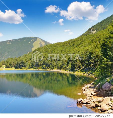 picturesque lake, mountains and blue sky picturesque lake, mountains and blue sky 20527736