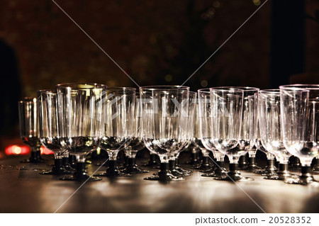 Transparent wine glasses holiday reception table 20528352