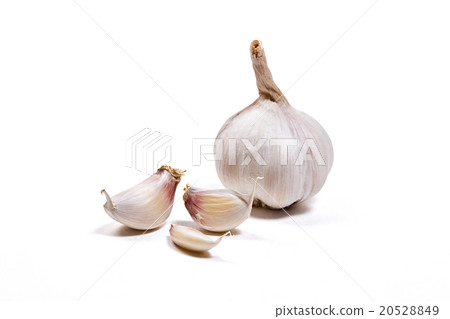 Two garlic bulbs isolated on white background Two garlic bulbs isolated on white background 20528849