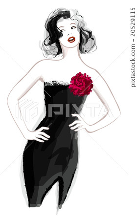 Woman in black dress Woman in black dress 20529115