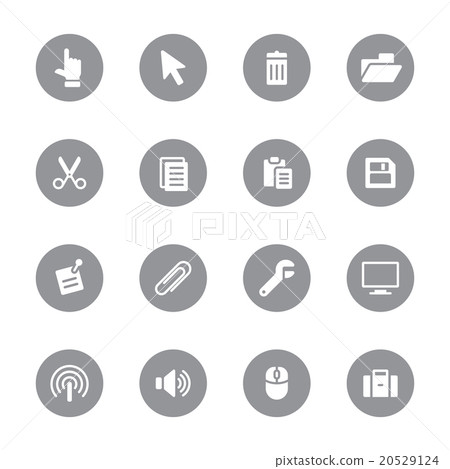 web icon set 3 on gray circle web icon set 3 on gray circle 20529124