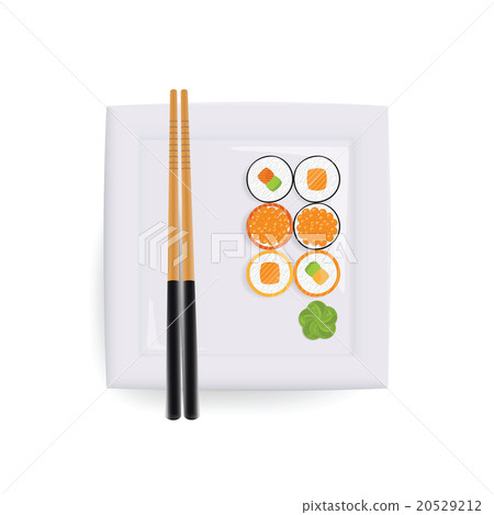 Sushi set on plate 20529212