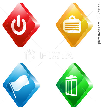 office glass transparent color icon set 20529544