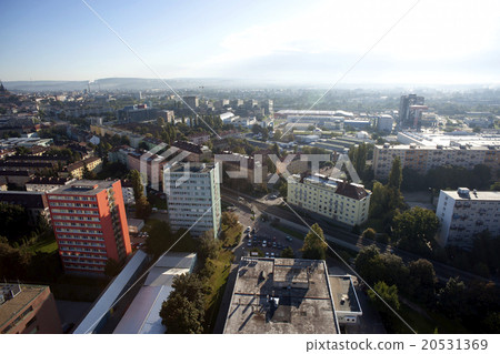 Highly detailed aerial city view with crossroads 20531369