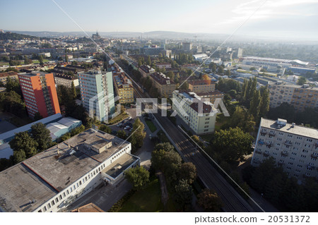 Highly detailed aerial city view with crossroads 20531372