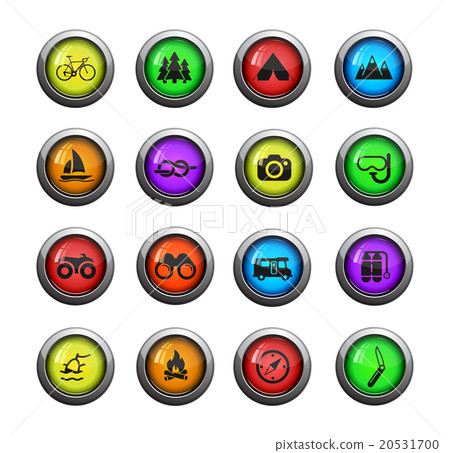Active recreation icon set 20531700
