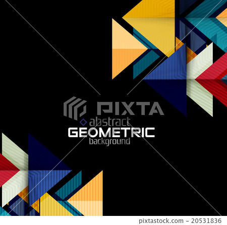 Textured paper geometric shapes on black 20531836