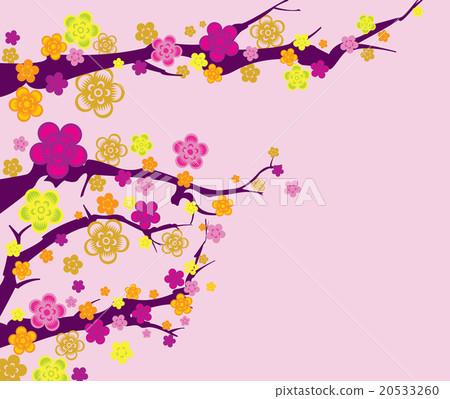 Spring background with branches and flowers Spring background with branches and flowers 20533260