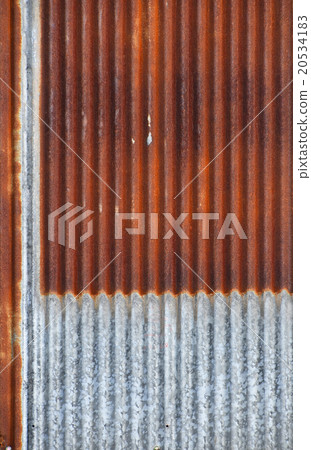 Old bright rust corroded metal goffered surface 20534183