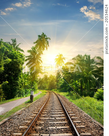 Sundown over railroad Sundown over railroad 20534624