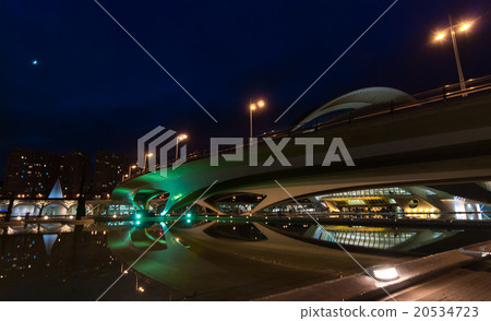 Valencia cityscape at night. Valencia cityscape at night. 20534723