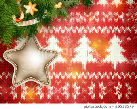 Christmas wreath on red. EPS 10 - Stock Illustration [20538579] - PIXTA
