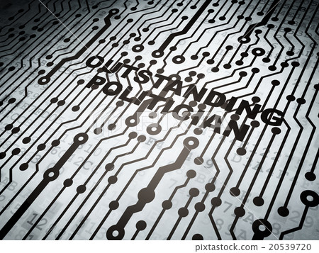 Political concept: circuit board with Outstanding Political concept: circuit board with Outstanding 20539720