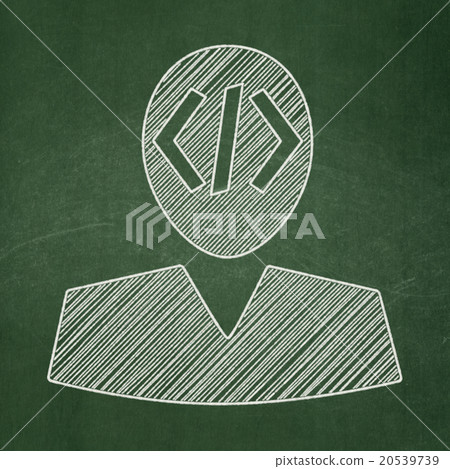 Programming concept: Programmer on chalkboard Programming concept: Programmer on chalkboard 20539739