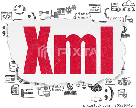 Programming concept: Xml on Torn Paper background 20539740