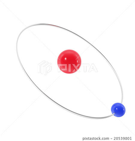 The hydrogen atom isolated on white background - Stock Illustration ...
