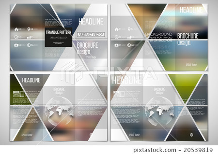 Tri-fold brochure design template on both sides 20539819