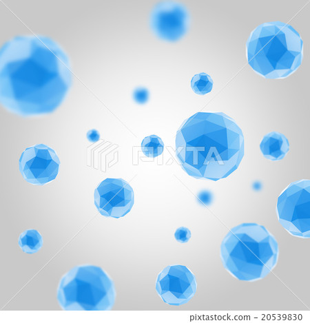 Abstract blue molecules, atoms polygon. 20539830