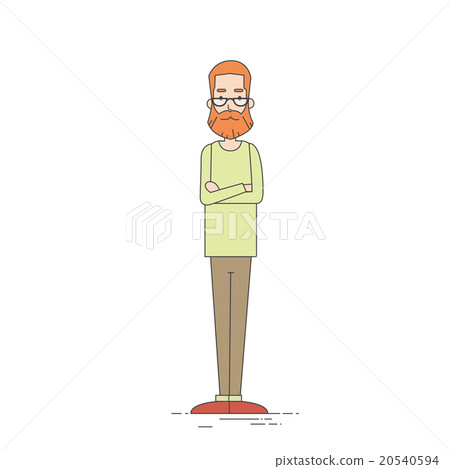 Young Man Hipster Casual Clothes Folded Hands Full 20540594