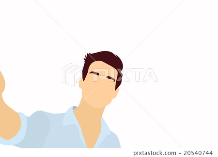 Silhouette Colorful Man Taking Selfie Photo On 20540744
