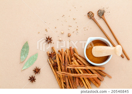 Composition of cinnamon stick and cinnamon powder. 20540845