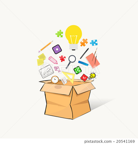 Box Open Different Stationery Writing Materials 20541169