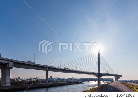 Arakawa Bank and the Creek Harp Bridge 20541865