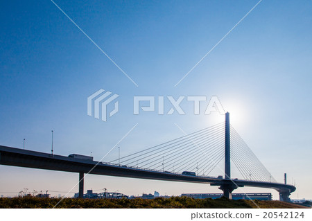 Arakawa bank and Katsushika harp bridge 20542124