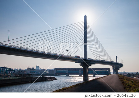 Arakawa bank and Katsushika harp bridge Arakawa bank and Katsushika harp bridge 20542126