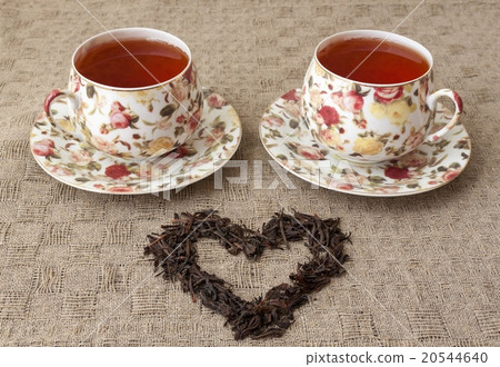 cups of tea with heart made from it cups of tea with heart made from it 20544640