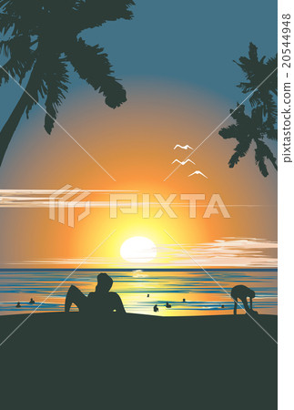 假日日落海灘美景 20544948