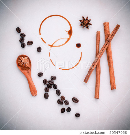 Coffee rings and Coffee beans. Coffee rings and Coffee beans. 20547968