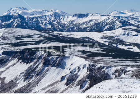 From Mt. Midori, I wish for Mt. Tomurashi and Tokachi ridge. October. From Mt. Midori, I wish for Mt. Tomurashi and Tokachi ridge. October. 20551219