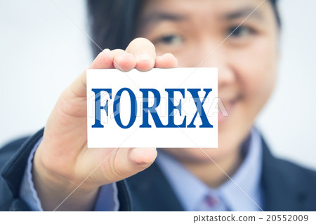 Businesswoman holding card with business message. 20552009