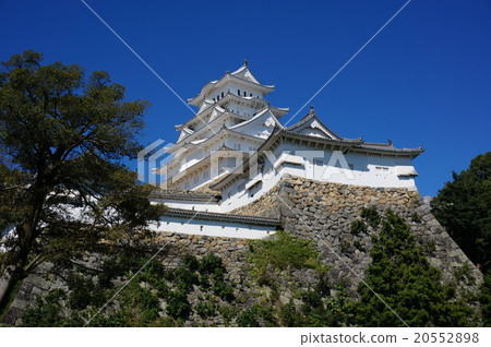 在晴朗的天空下從東側觀看世界遺產“姬路城堡” 20552898