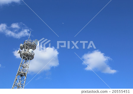 天線，廣播，合成，藍天，廣播塔，避雷針，監視塔，雲，無線電波塔，天線 20555451