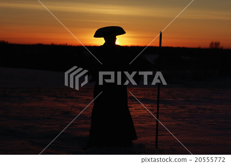 oriental warrior winter sunset 20555772