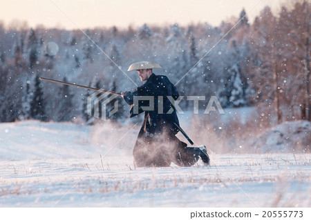 monk warrior snow landscape 20555773