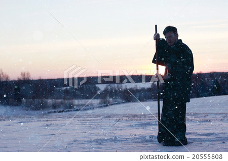 monk warrior snow landscape 20555808