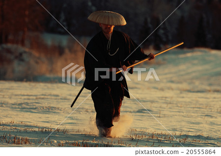 monk warrior snow landscape 20555864