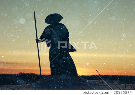 oriental warrior winter sunset 20555874