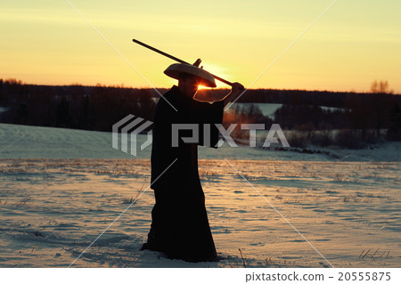 monk warrior snow landscape 20555875