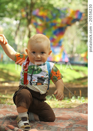 little boy in summer park little boy in summer park 20556230