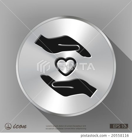 Pictograph of heart in hand Pictograph of heart in hand 20558116